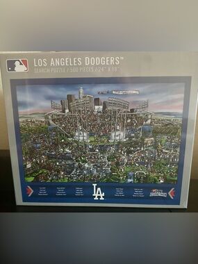 MLB Los Angeles Dodgers Blue White Search Puzzle